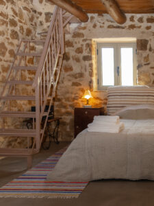 Messinian Stone House - Bedroom & staircsase