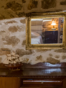 Messinian Stone House - Bedroom mirror