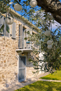 Messinian Stone House - Front door & Balcony