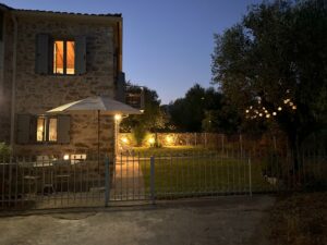 Messinian Stone House - House night view